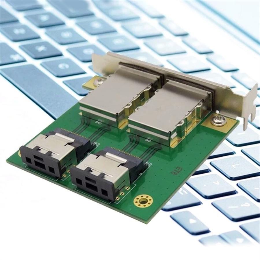 1x Mini SAS26p SAS-SFF-8087 To SFF-8088 Adapter Board In PCI Bracket SAS36P-26P