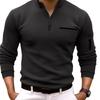 Camisa polo masculina de manga comprida, moda cor sólida, lazer, esportes, pulôver, golfe, camiseta slim, casual para negócios, roupa masculina.