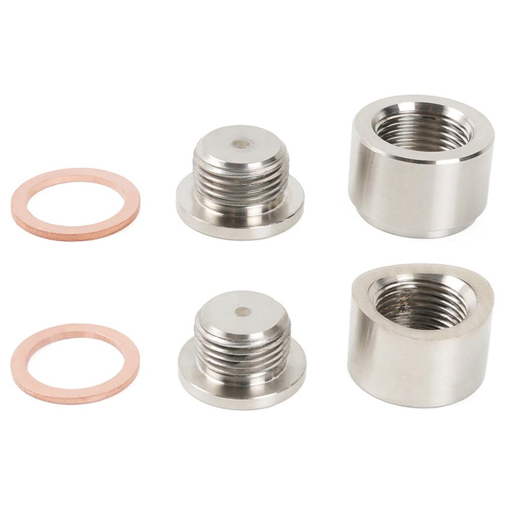 Босс для датчика кислорода Адаптер для датчика кислорода M18x1.5 Гайка датчика кислорода Приварной босс Заглушка Нержавеющая сталь Изогнутый С надрезами Универсальные автозапчасти