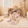 Baby Seat Chair Cover Plush Fabric Animal Shaped Infant Floor Slipcover Elephant Beige