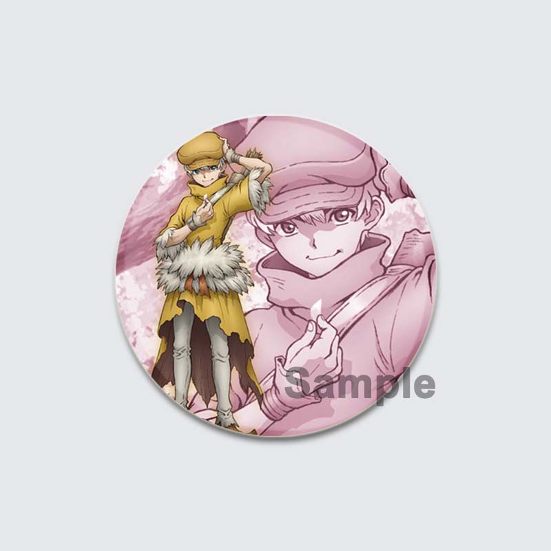 32/44/58 мм ТВ аниме DR STONE Броши на рюкзаке Мультяшный значок для коплея Ishigami Senkuu/Amber/Kohaku Милые эмалевые булавки Ювелирные аксессуары