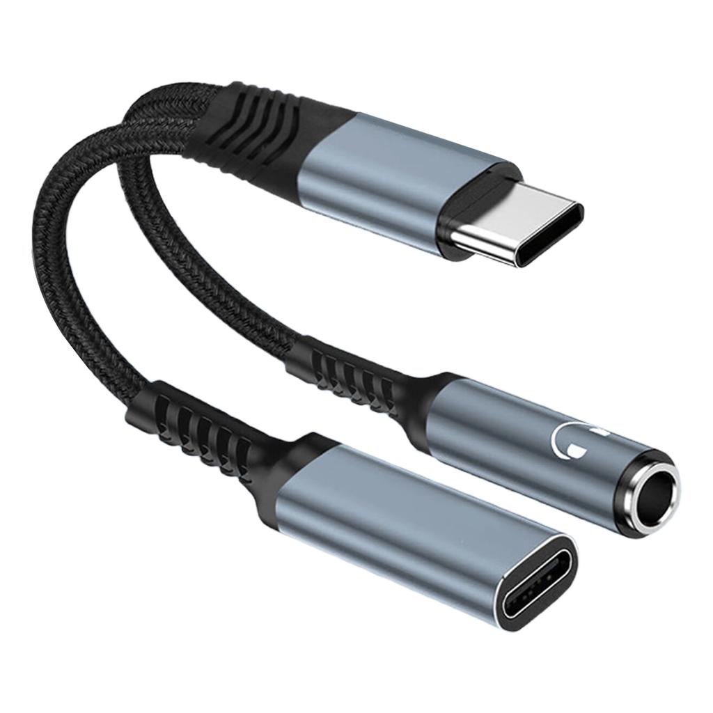Универсальный USB C 3.5мм Аудио Сплиттер и 60W PD Зарядный Кабель для Автомобиля и Динамиков