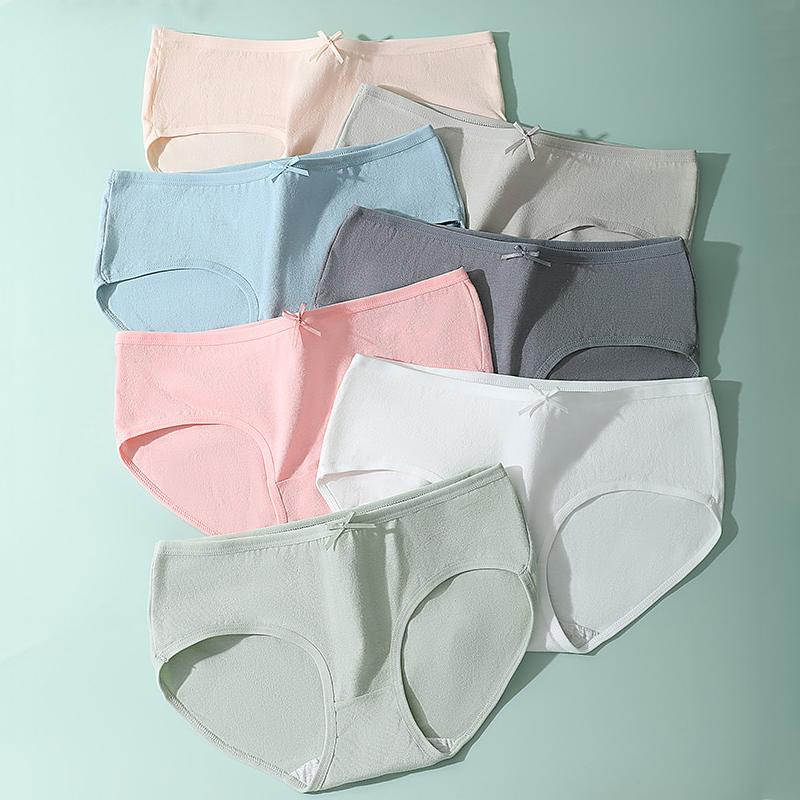 7Pcs Women's Panties Cotton Underwear Week Pants Girls Briefs Solid Panty Breathable Underpants Sexy Low Waist Female Lingerie