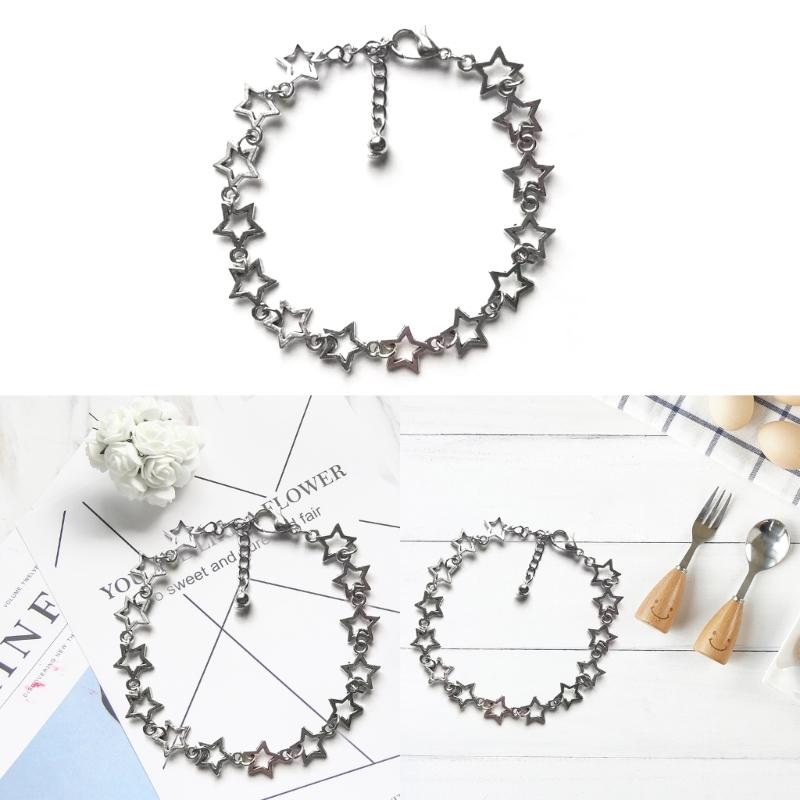 Винтажный блестящий браслет из сплава в виде пентаграммы для женщин, милый эстетичный браслет-шарм, модная бижутерия в стиле харадзюку