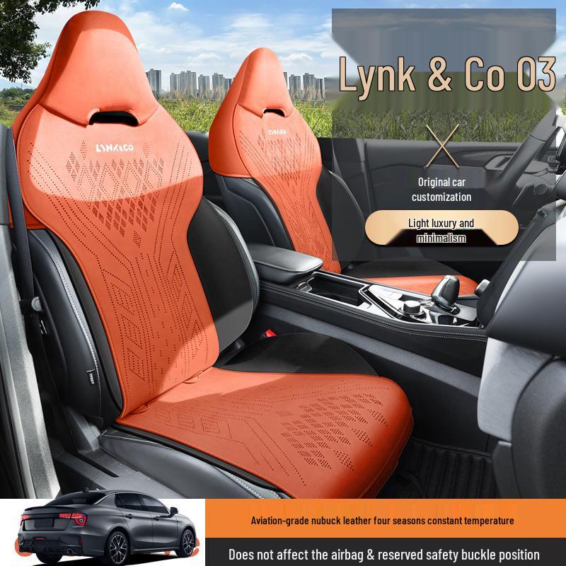 Lynk&Co 03 All-Season Ventilated Suede Seat Cushion - Custom Half-Wrap Design