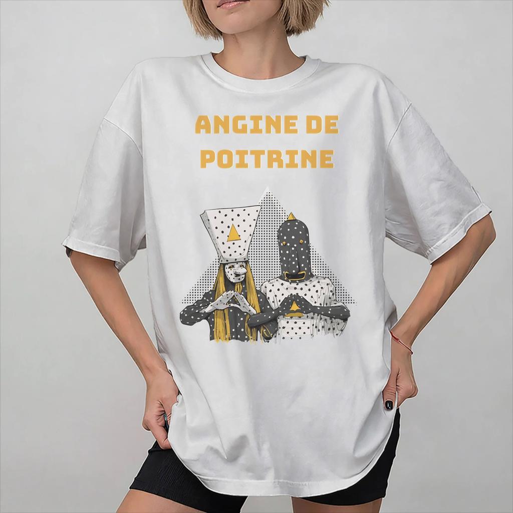 Angine de Poitrine Band Graphic Printed T Shirt Unisex Women Cotton Tee Shirt Clothing