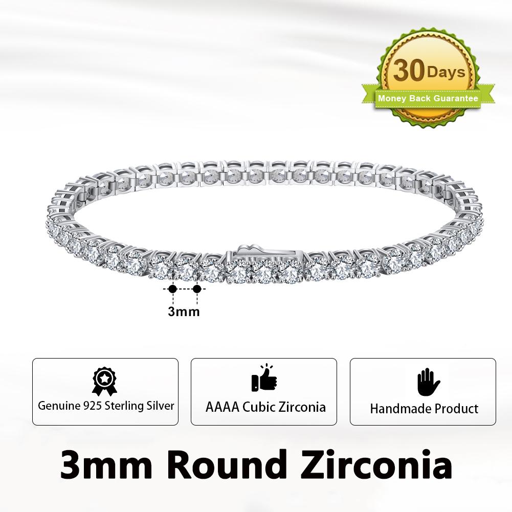 ORSA JEWELS Оригинальные браслеты-цепочки из стерлингового серебра 925 пробы, теннисные, с паве из прозрачных кубических циркониев, 14K, для девочек, на вечеринку, SB61