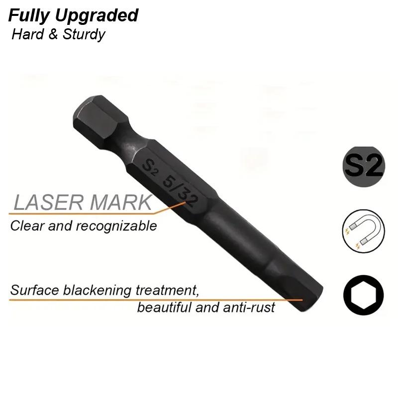 Шестигранный ключ с торцевой головкой, набор электродрелей, отвертка 1/4 дюйма, стальная отвертка S2, удлинитель, защитный магнитный наконечник