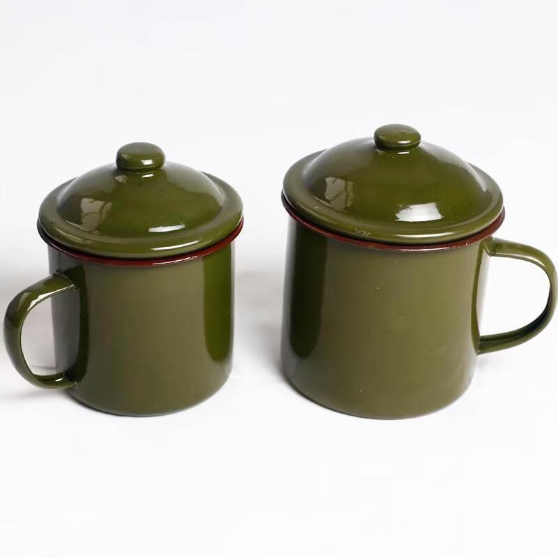 OLOEY Retro Military Green Enamel Mug