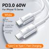 JOYROOM 60W Type C to USB C Cable PD Fast Charging Charger Cord for iPhone 15 Pro max for Macbook iPad Samsung Xiaomi