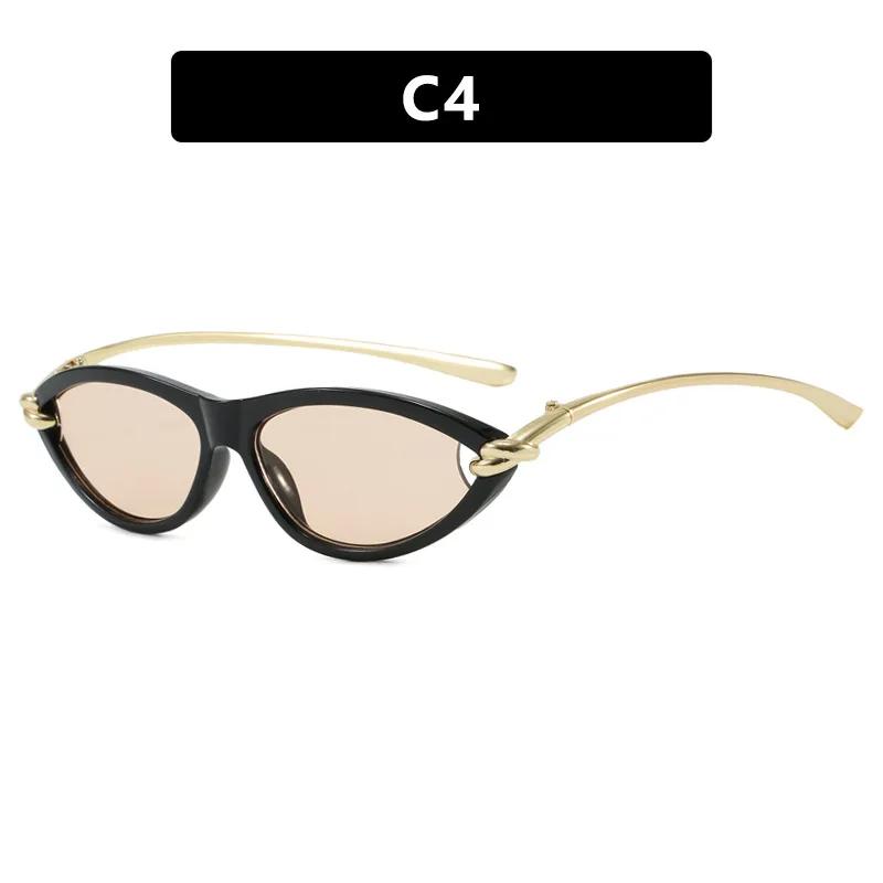 Vintage Cat Eye Sunglasses Women Luxury Brand Y2K Punk One-Piece Sun Glasses Trendy Shield Eyewear For Ladies UV400 Shades