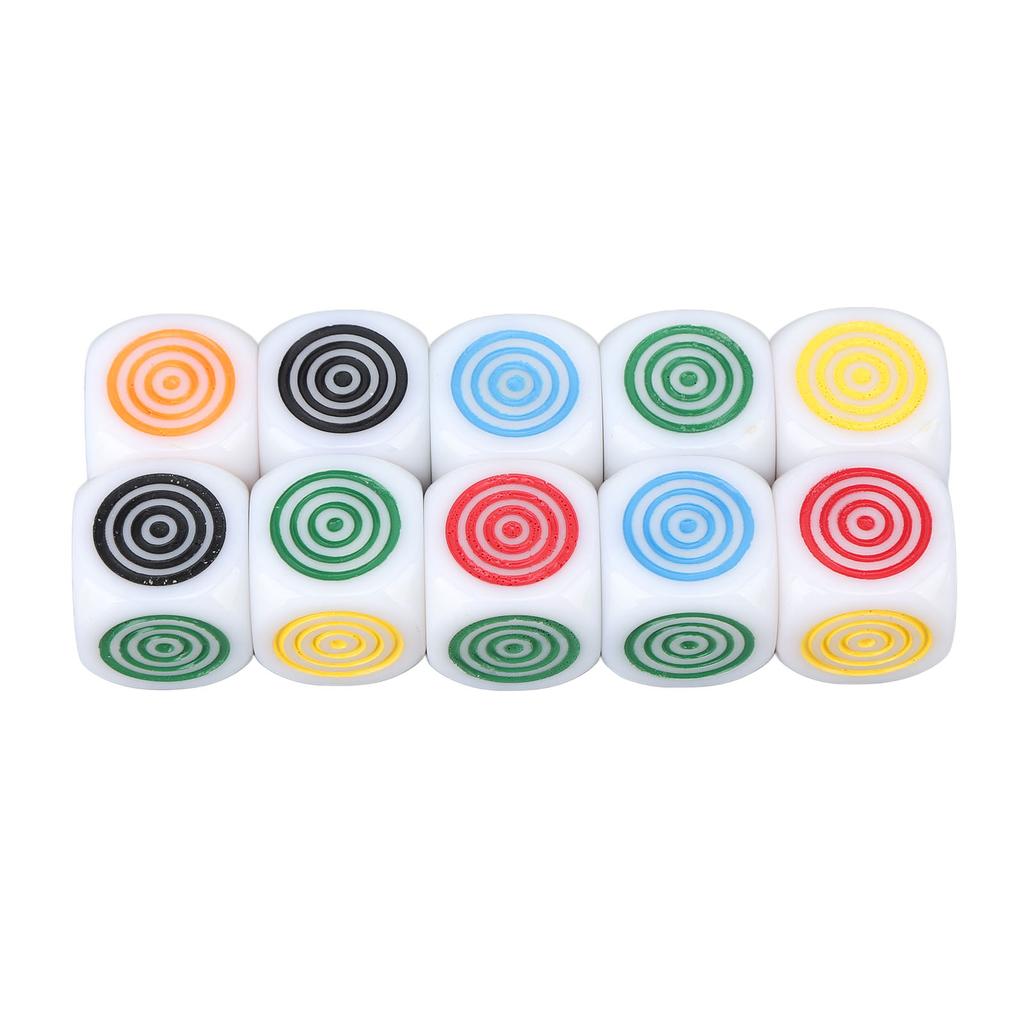 10PCS 6 Sided Game Dice Lightweight Strong Impact Resistance White Plastic Game Dice for Board