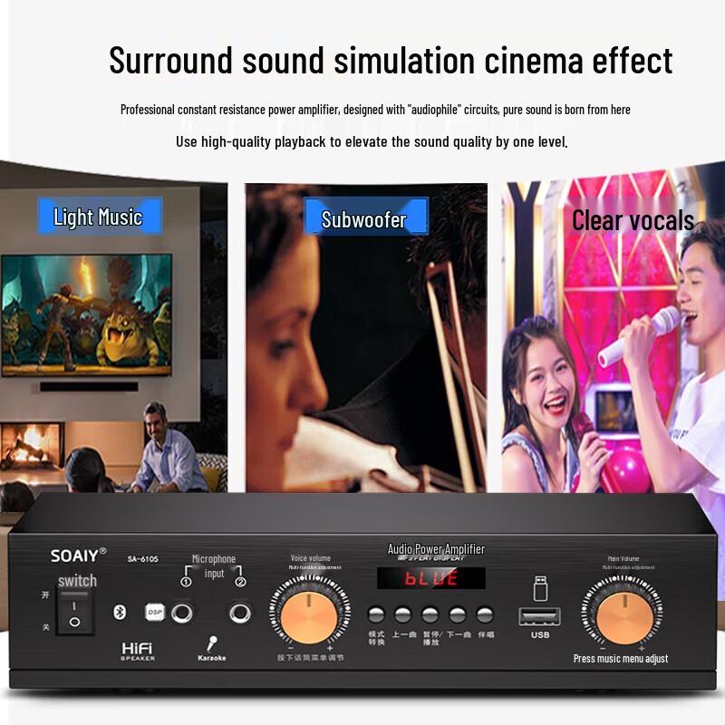 Soaiy SA-6105 Bluetooth PA Усилитель мощности