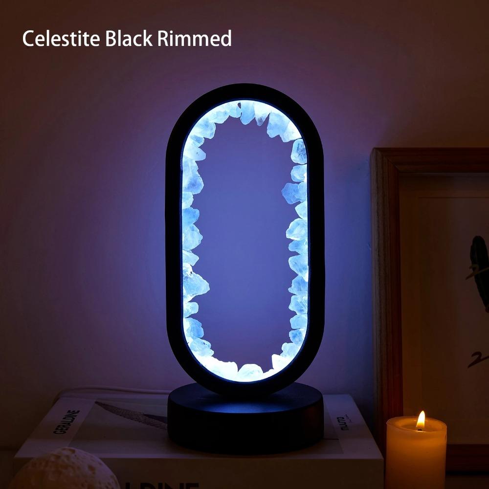 1PC LED Bedside Lamp | Natural Quartz & Amethyst Raw Stone Crystal Lamp | Soothing Night Light for Bedroom & Desk, Christmas Dec