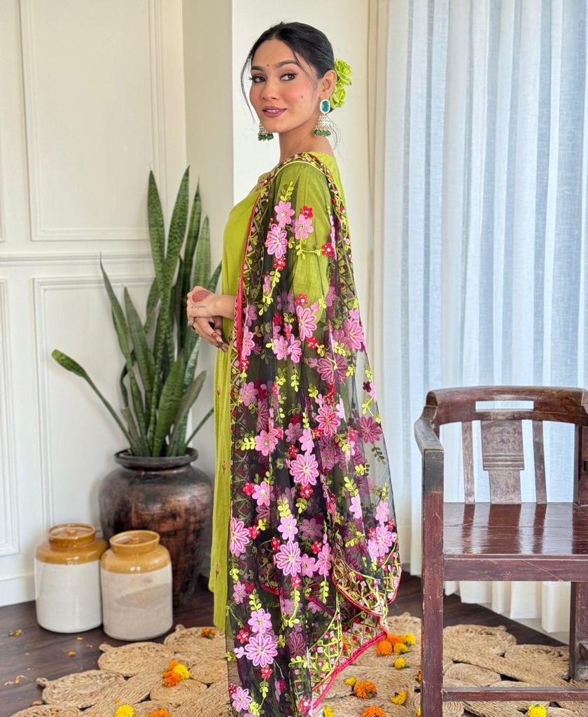 Женский дизайнерский комплект курта брюки дупатта индийский Болливуд топ туника курти сальвар костюм платье