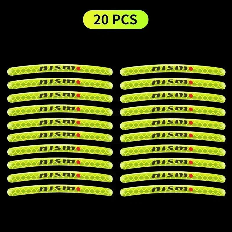 Светоотражающие наклейки на ступицу колеса для автомобиля, велосипеда, мотоцикла. Для Nissan Nismo Note Armada Pulsar Pathfinder X-Trail Qashqai. Автоаксессуары