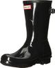 Hunter Original Back Adjust Short Black Rubber Rain Boot 8M Women's Mid-Calf -