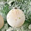 15pcs Flocking Xmas Spheres Ornaments Shatterproof Christmas Tree Pendant  Hom Festive Party Decor