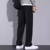 Мужские брюки весна-осень с боковыми карманами, эластичным поясом на шнурке, широкие штанины