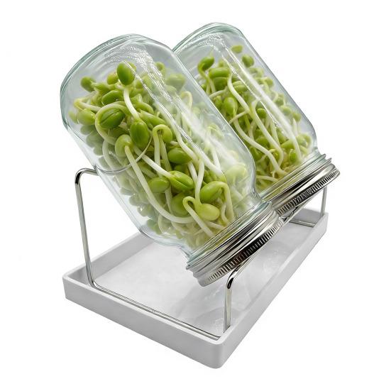 Банка с широким горлом 70/86 мм, крышка для проращивания, крышка для выращивания ростков фасоли из нержавеющей стали, банка для проращивания бобов мунг, сетчатая крышка-сито