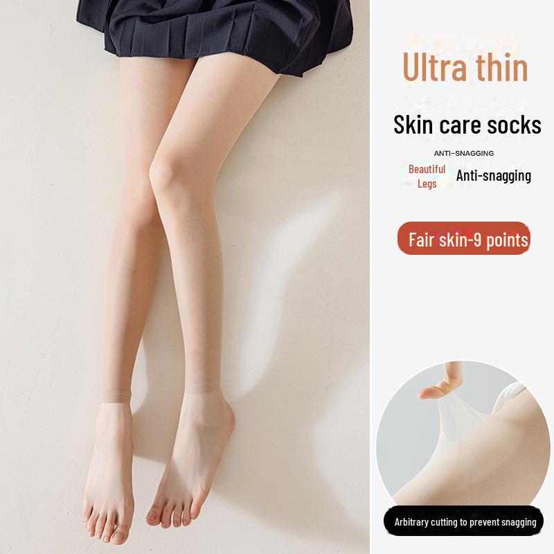 Женские прочные прозрачные колготки большого размера с открытым носком и защитой от зацепов — летний стиль, без заниженной резинки, телесного цвета.