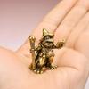 Vintage Brass Frog Wizard Statue Frog Holding A Magic Wand Ornament Small Animal Figurines Home Office Decoration Car Ornaments