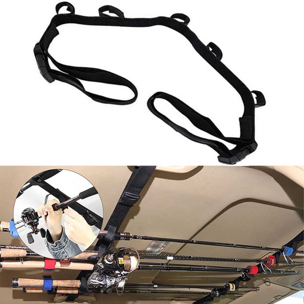 Baiyuheng Convenient Car Fishing Rod Saver Vehicle Rod Carrier Band Rod Holder Belt Strap
