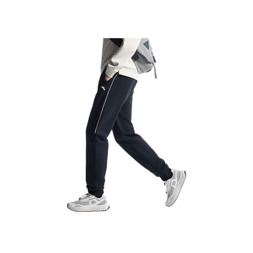 Anta Мужские удобные повседневные однотонные трикотажные спортивные брюки мужские низы темно-коричневые серые 952447309-3