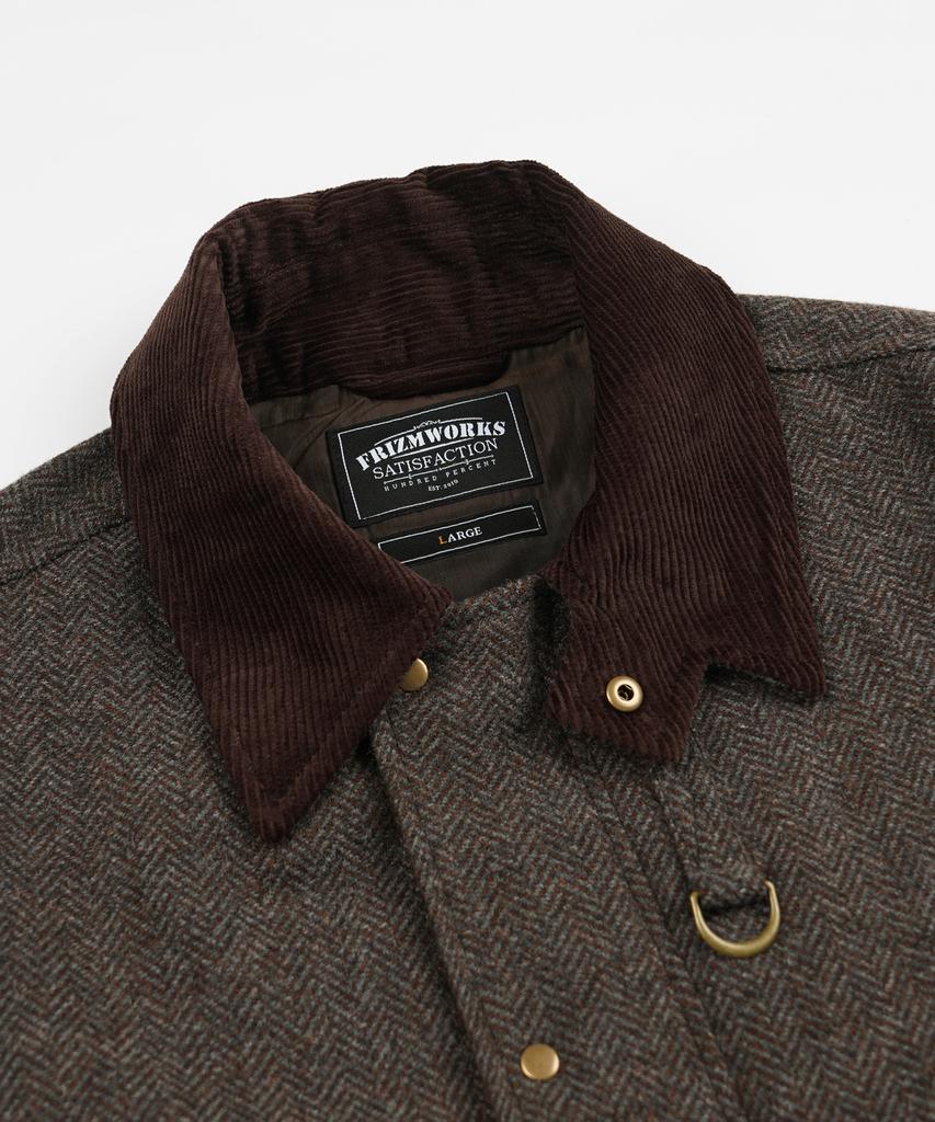 FRIZMWORKS Herringbone Wool Hunting Jacket _ Pine Brown