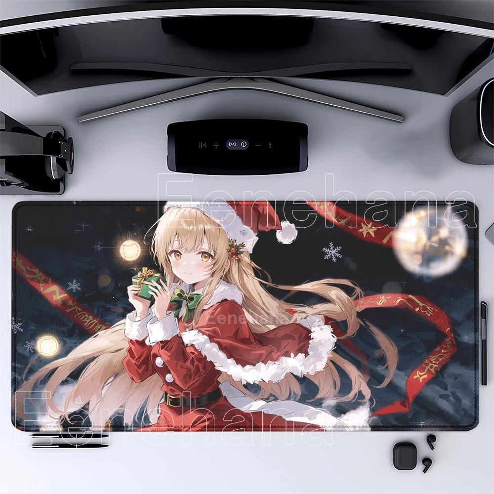 Игровой коврик для мыши Mahiru Shiina, большой, резиновая основа, HD-печать, офисный коврик для мыши, для ПК-геймера, с запирающим краем, настольный коврик
