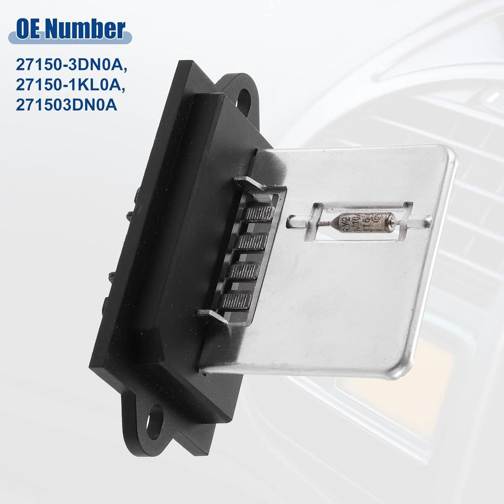 ACROPIX HVAC Blower Motor Resistor Replacement Fit for Nissan Cube - Pack of 1 Black Silver Tone White