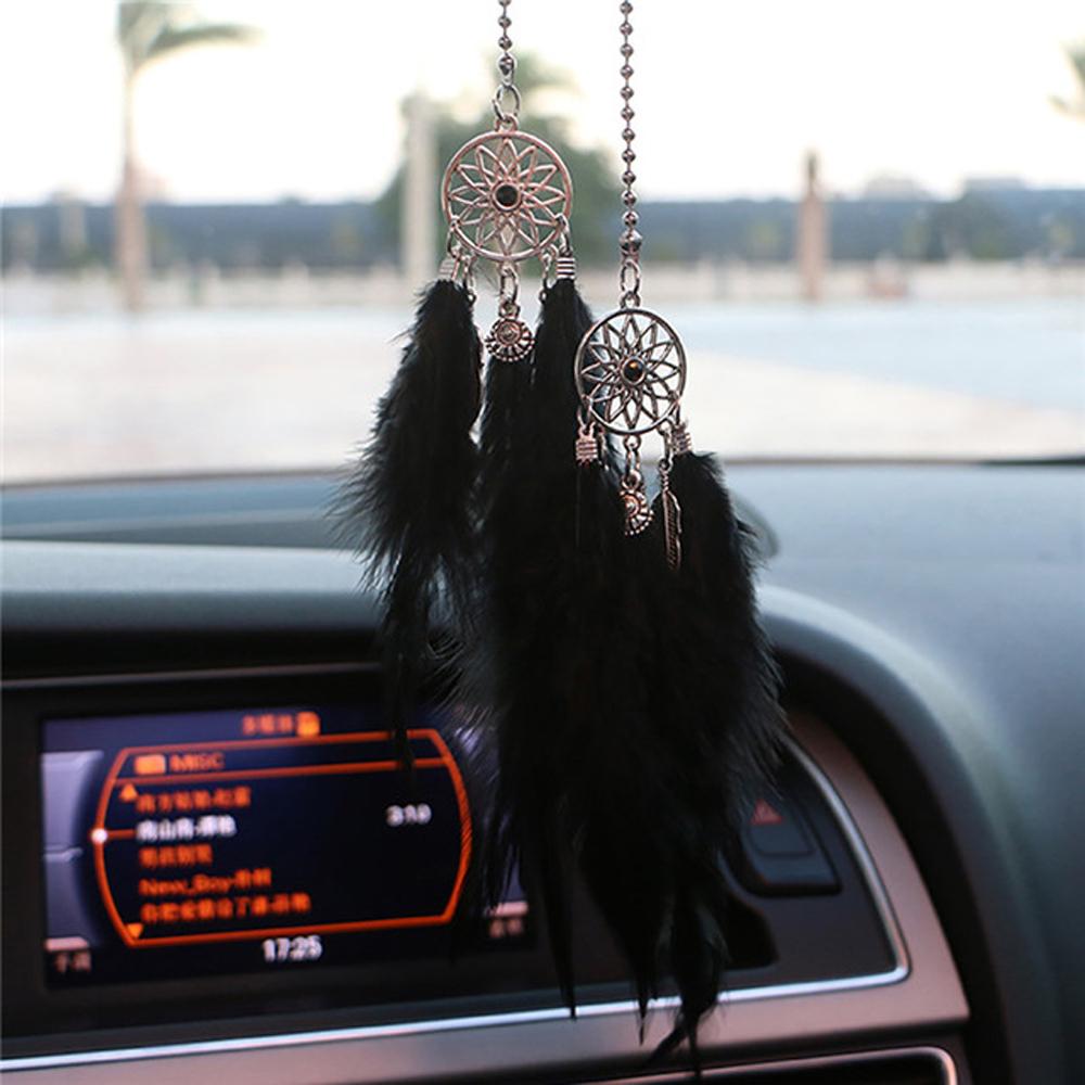 Wall Hanging Car Ornament Handmade Dream Catcher Wind Chimes Feather Car Pendant Dreamcatcher