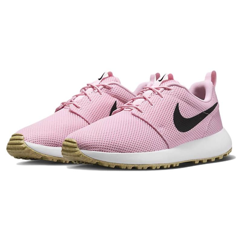 Nike Roshe Golf Next Nature Средний Мягкий Розовый Резина Унисекс Кроссовки Белый Резина Светло-Коричневый Черный DV1202-601