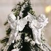 6pcs Gold/Silver Christmas Angel Pendant Electroplated Christmas Angels Figurine  Grocery Store