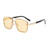 New retro metal large square sunglasses, European and American trend marine sunglasses, fashion double beam sunglasses