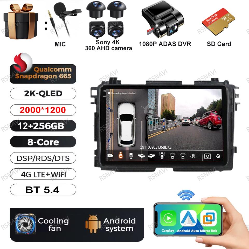 Android 16 Video Player For Honda Vezel HR V HRV XRV 2015 2016 2017 2018 2019 2020 Car Radio Multimedia Carplay Navigation BT