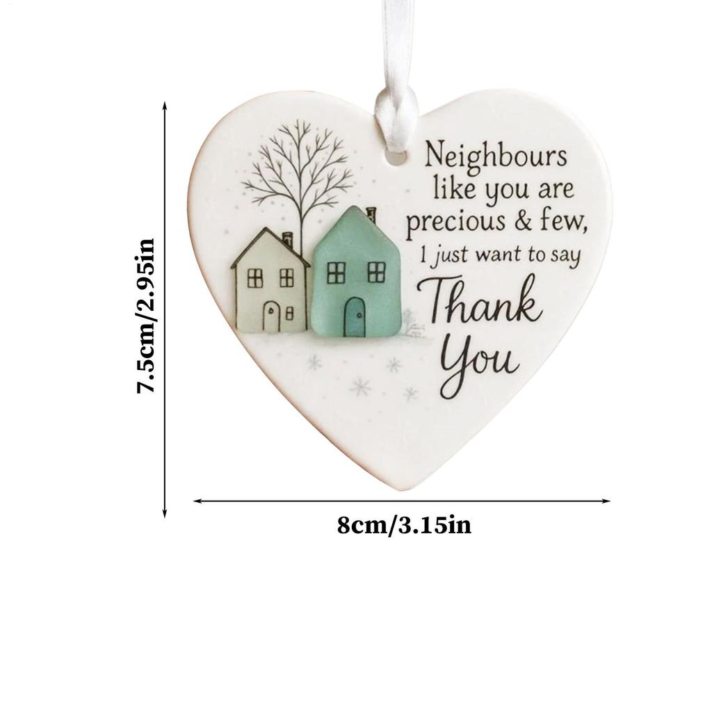 Thank You Neighbours Ornament Appreciation Favors 2D Acrylic Decoration for Neighbours Thank You Ornament for Christmas Tree