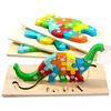 Montessori Wooden Toddler Puzzles for Kids Montessori Toys for Toddlers 2 3 4 5 Years Old Top 3D Puzzle Educational Dinosaur Toy