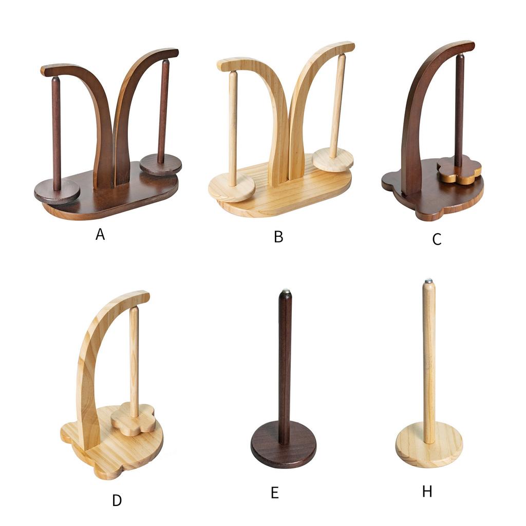 Magnetic Yarn Holder with Twirling Mechanism Wood Yarn Dispenser Double Side Thread Spool Holder for Hand Stitching