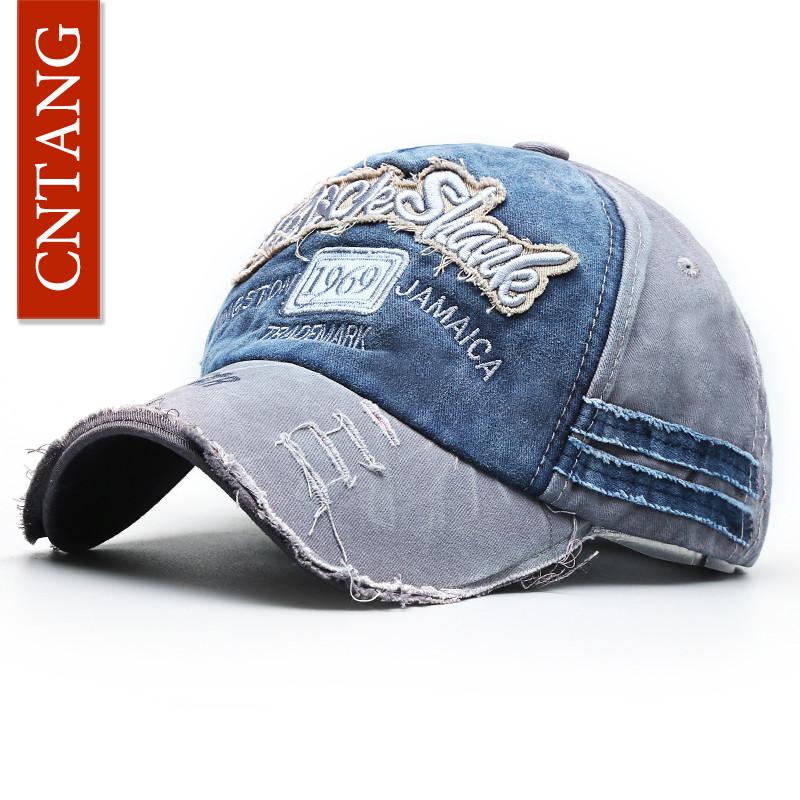 Стильная вышитая кепка-snapback, регулируемая, из хлопка, стираная, повседневная, бейсбольная, винтажная, модная, трендовая, летняя, кепки Cntang для мужчин и женщин, модная шляпа