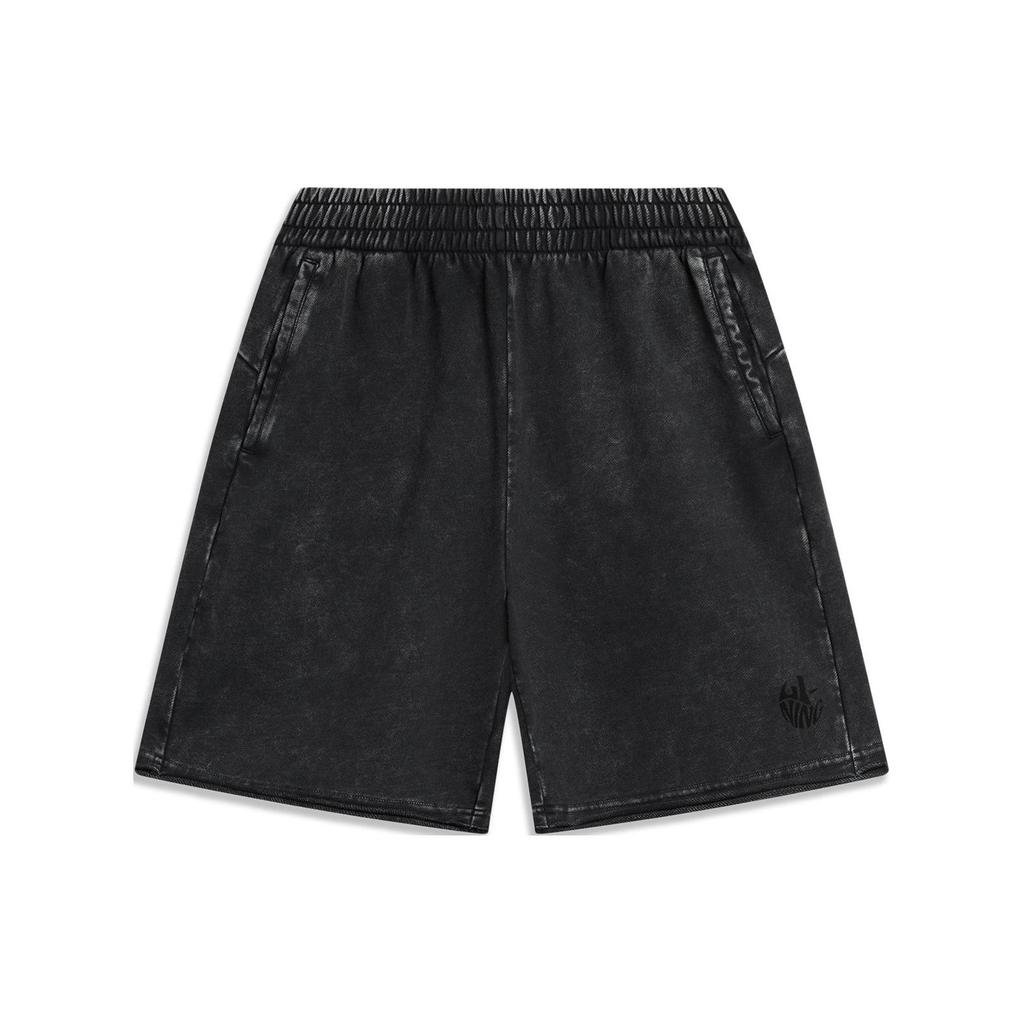 Li Ning Sports Lifestyle Series свободные трикотажные удобные повседневные шорты мужские шорты черные AKSU311-1