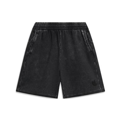 Li Ning Sports Lifestyle Series свободные трикотажные удобные повседневные шорты мужские шорты черные AKSU311-1