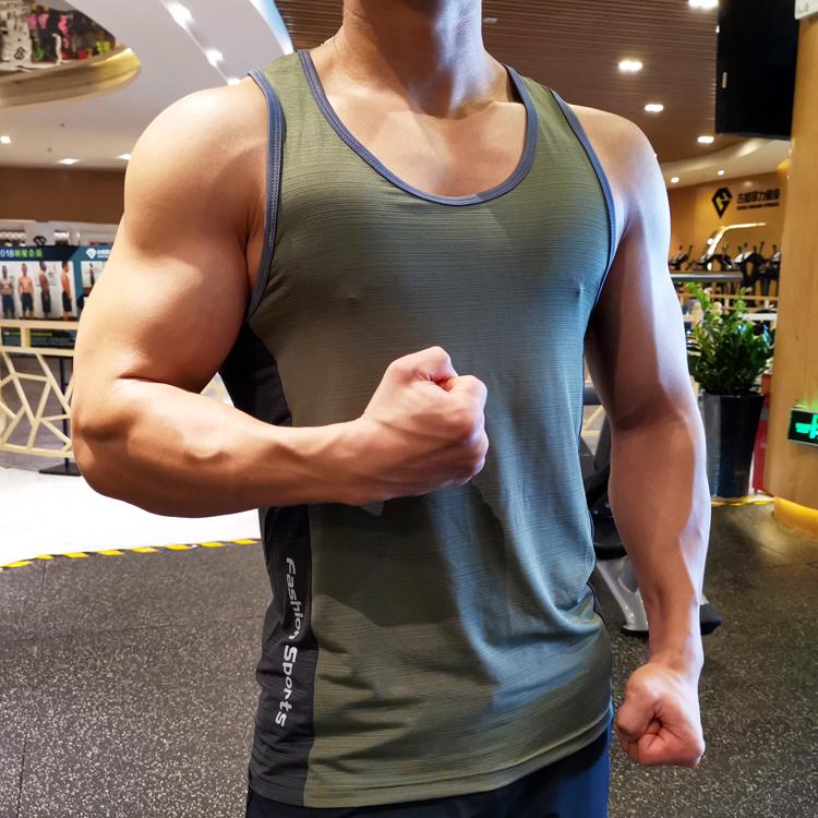 Men's Breathable Quick-drying Sleeveless Tank Sports Fitness Tops Running Basketball Vest Training T-shirt Compression Base Layer Undershirts Tee