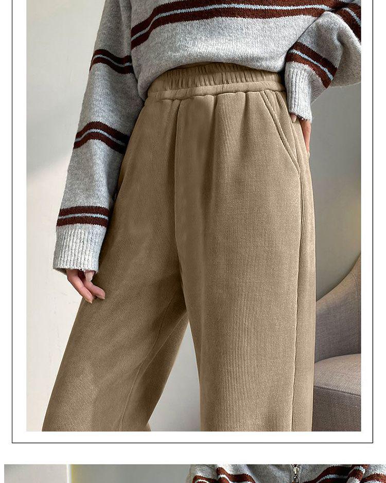 Women's Winter 2025 Fleece-Lined Versatile Pants: Thickened, Narrow-to-Wide-Leg, Casual Straight-Leg Outerwear
