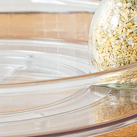 Storage Turntable 360° Rotating Storage Tray Organizer Transparent Round Storage Box for Kitchen Bathroom Cabinet