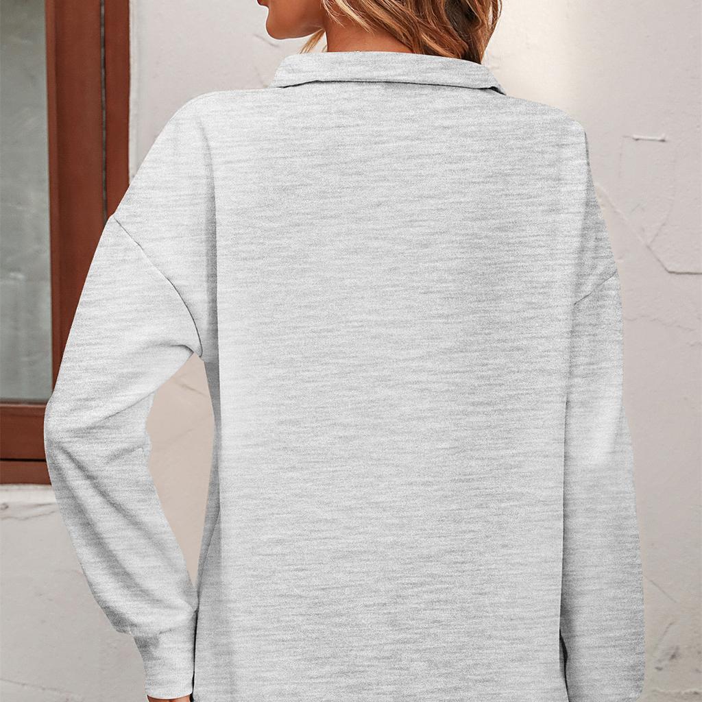 HNXC Женская мода, повседневный однотонный принт, осень-зима, свободные свитера с длинным рукавом и воротником-молнией