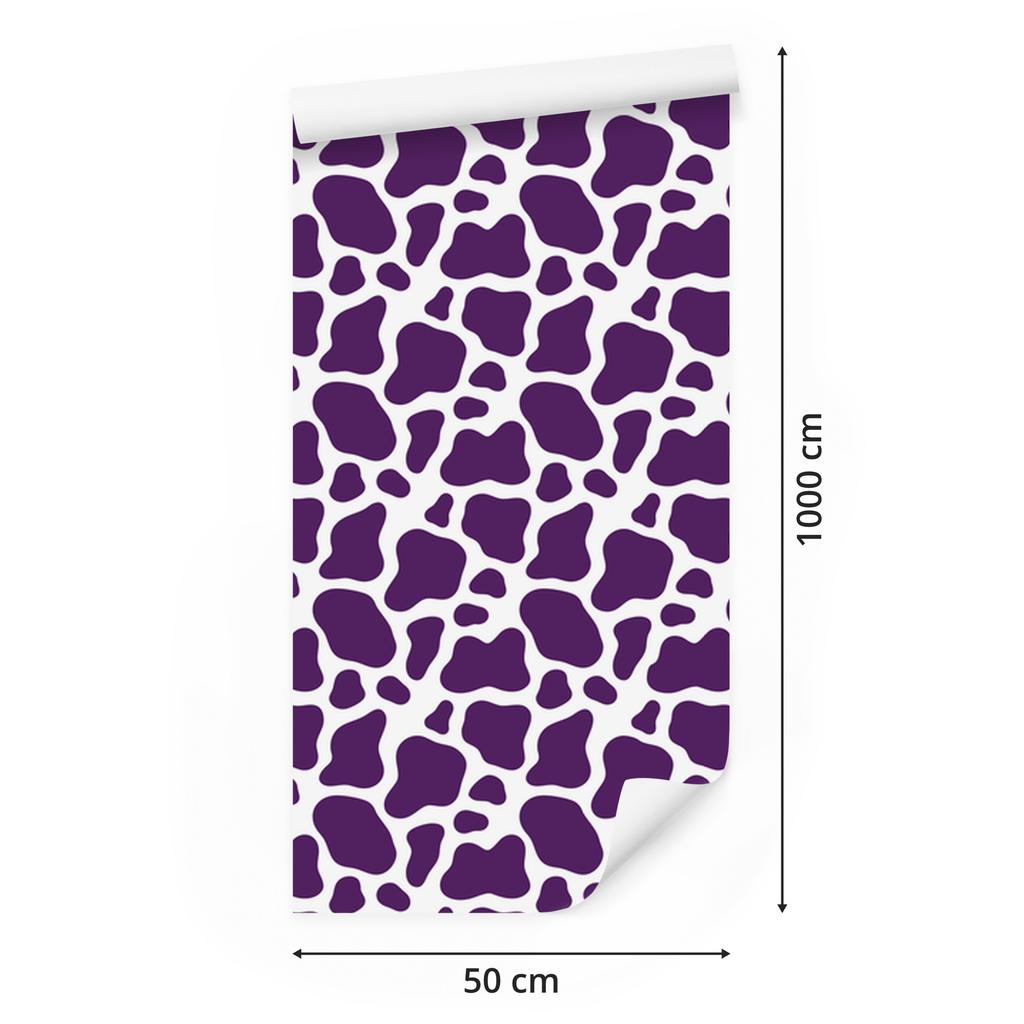 Cow Patches Plum and Purple Wallpaper for Living Room and Bedroom 50x1000