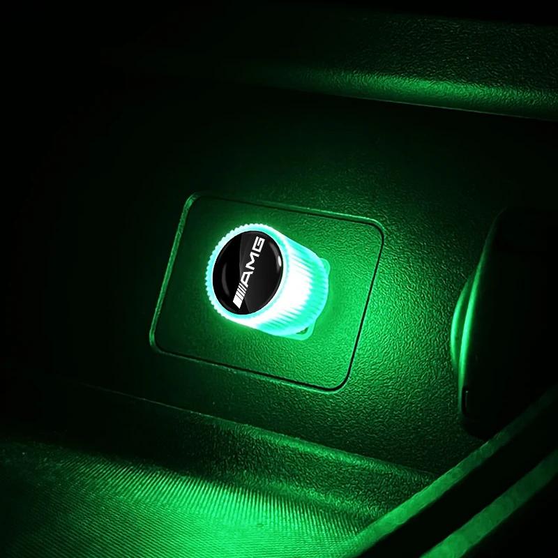 AABIH1 Car Emblem USB Atmosphere Light Portable Car Mini LED Lamp Caps Stickers For Mercedes-Benz C320 CL55 CL600 CL65 C240 C280 C320
