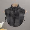 Classic Dots Front Tie White Fake Collar For Women Stand Detachable Collar Fake Half Shirt Blouse Girls Vintage False Collar New