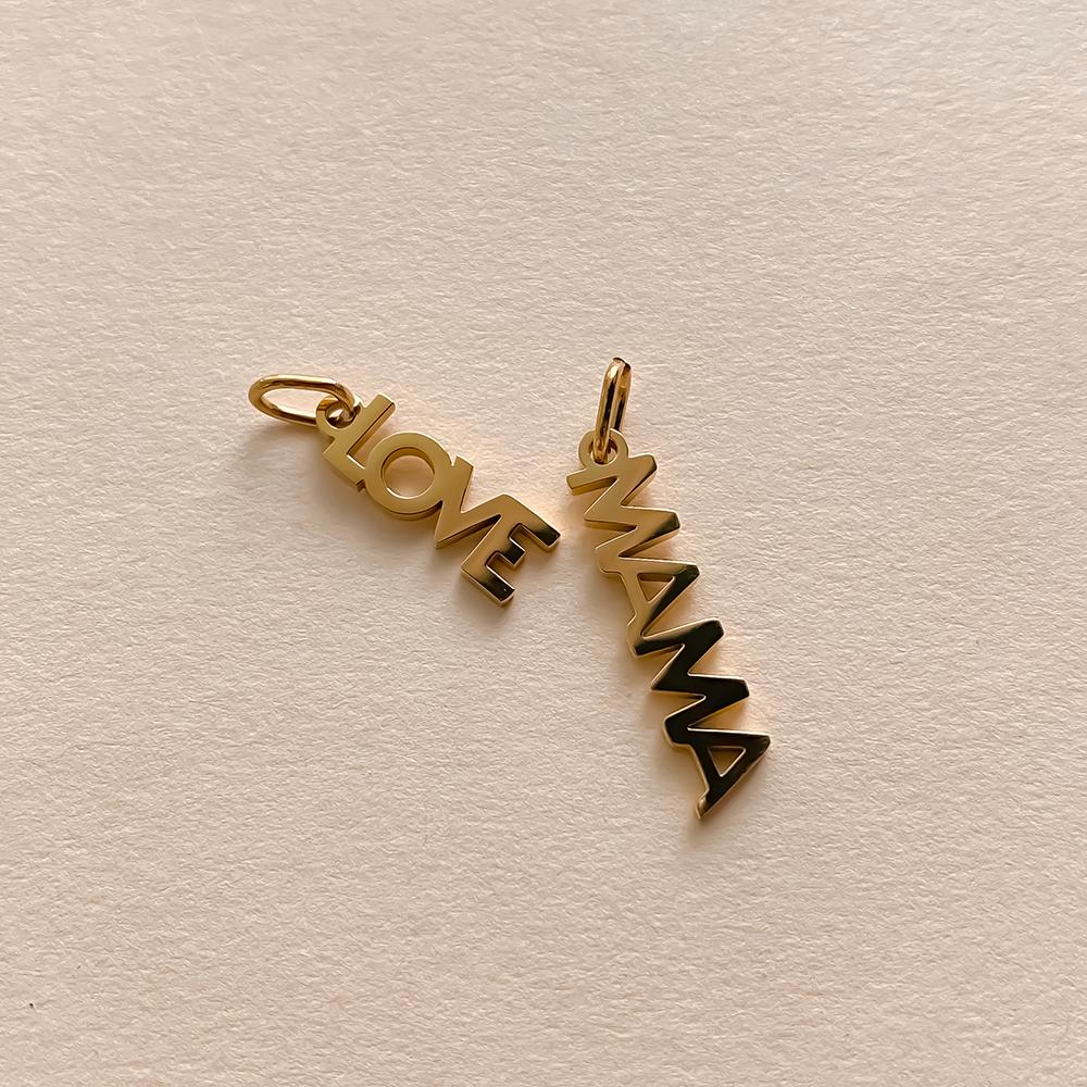 eManco Stainless Steel MAMA LOVE Letter Pendant with Single Loop Charms for DIY Necklace Bracelet Jewelry Making 48 Hour Shippin